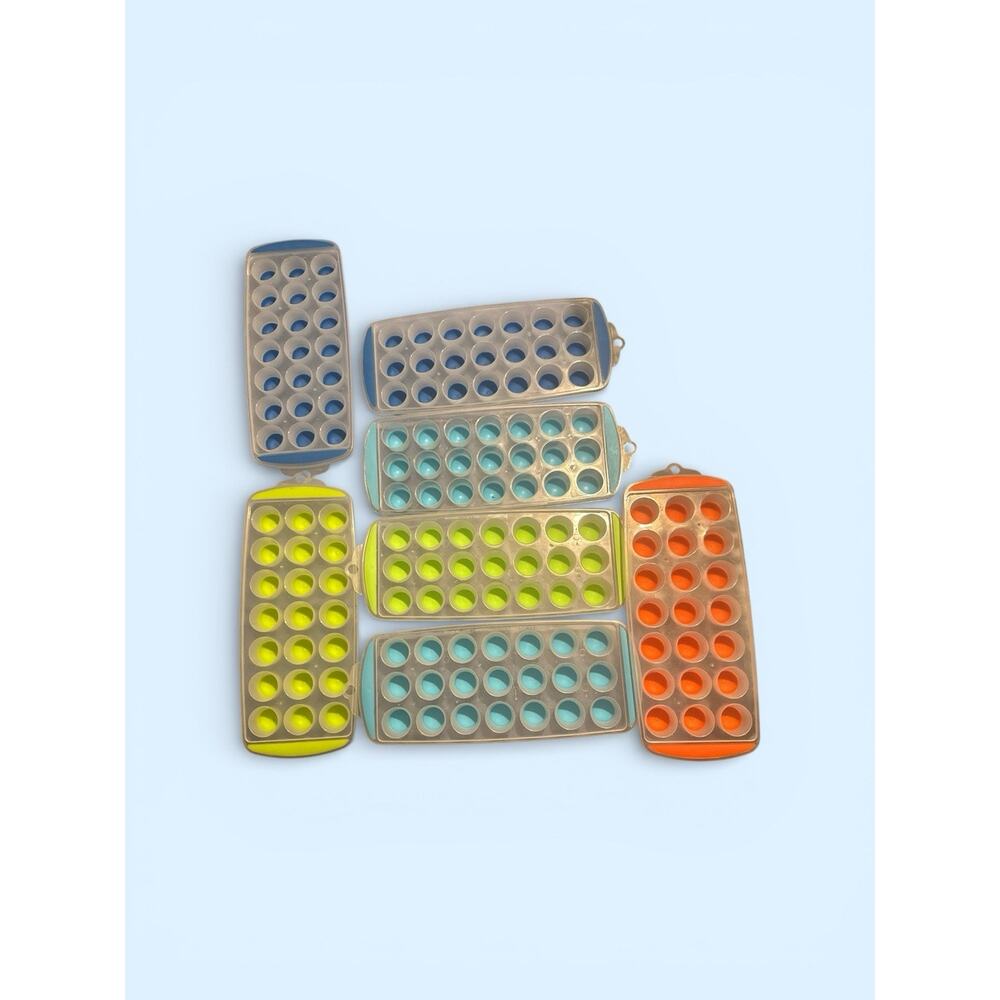 7 Silicone Easy Push Pop Out Mini Ice Cube Tray With Flexible Silicone Bottom